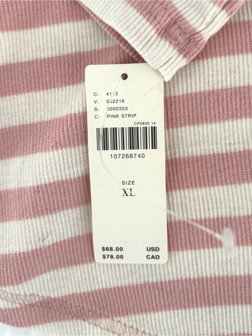 NEW with Tag—Anthropologie Pilcro Notched Long Sleeve Tee—Size XL - Picture 5 of 5